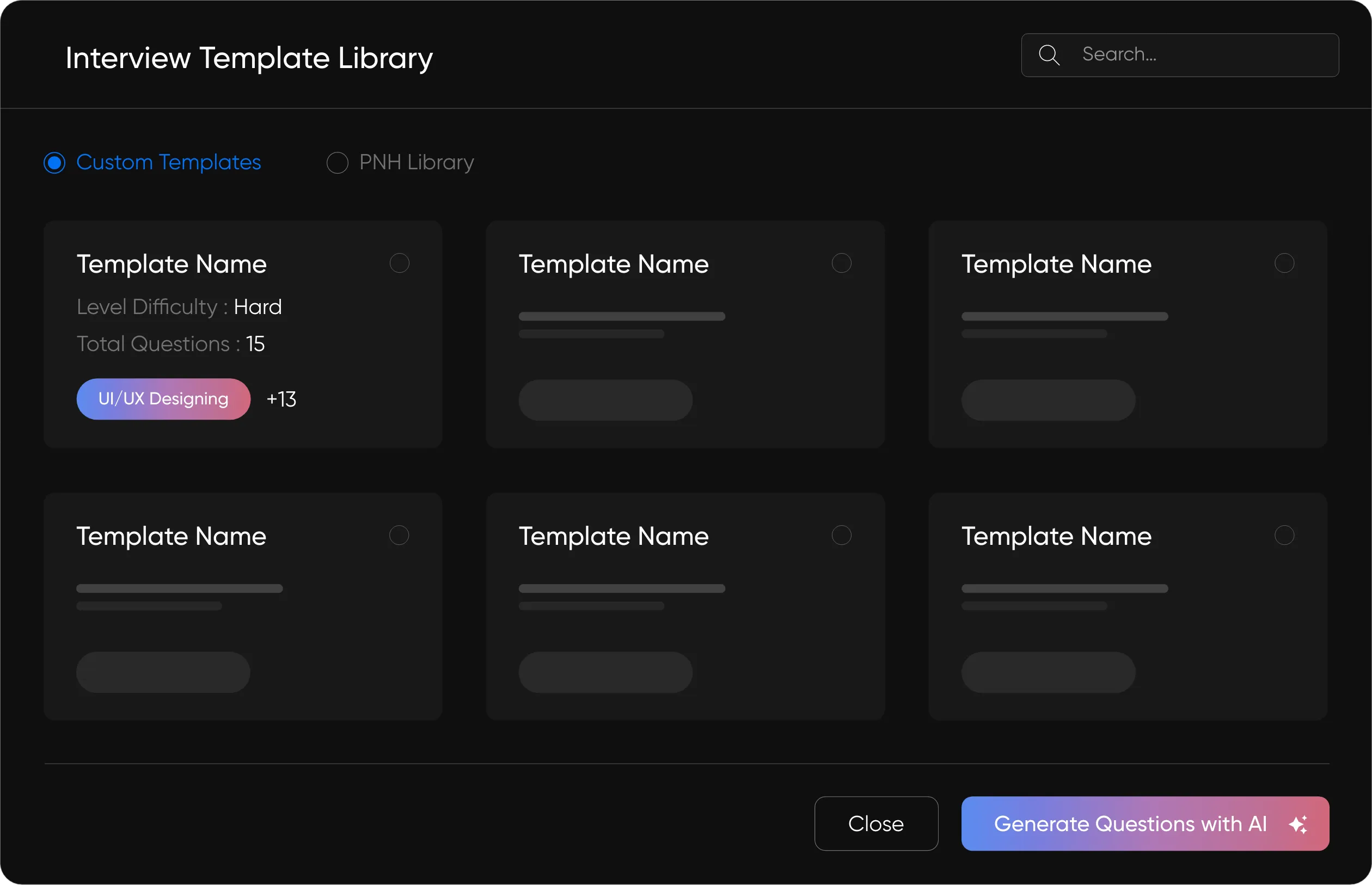 Interview template library