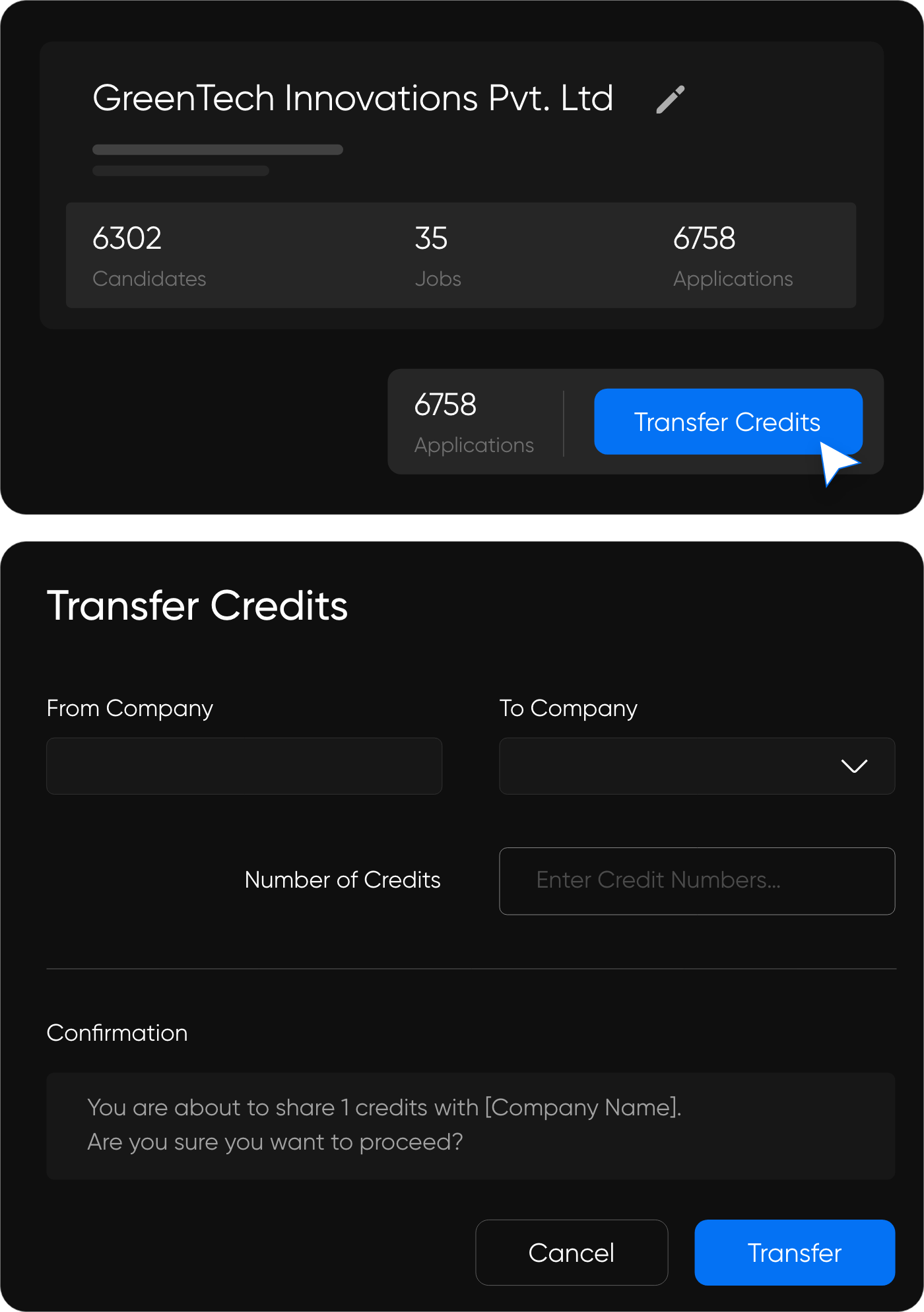 Credit transfer